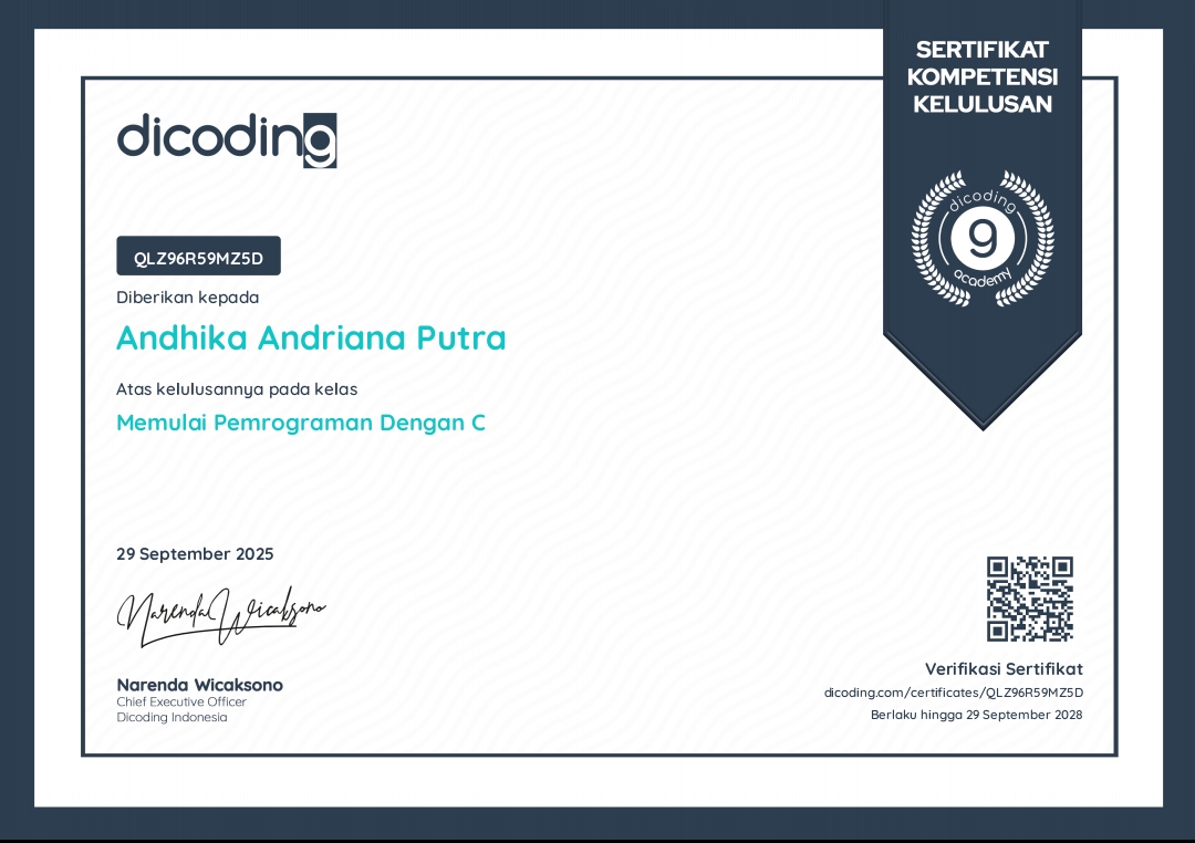 Sertifikat Belajar Bahasa C